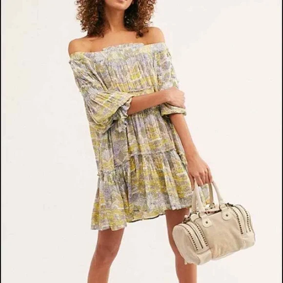 Free People See Y’a There Mini Dress- Clear Jade Combo- XS - Picture 1 of 2